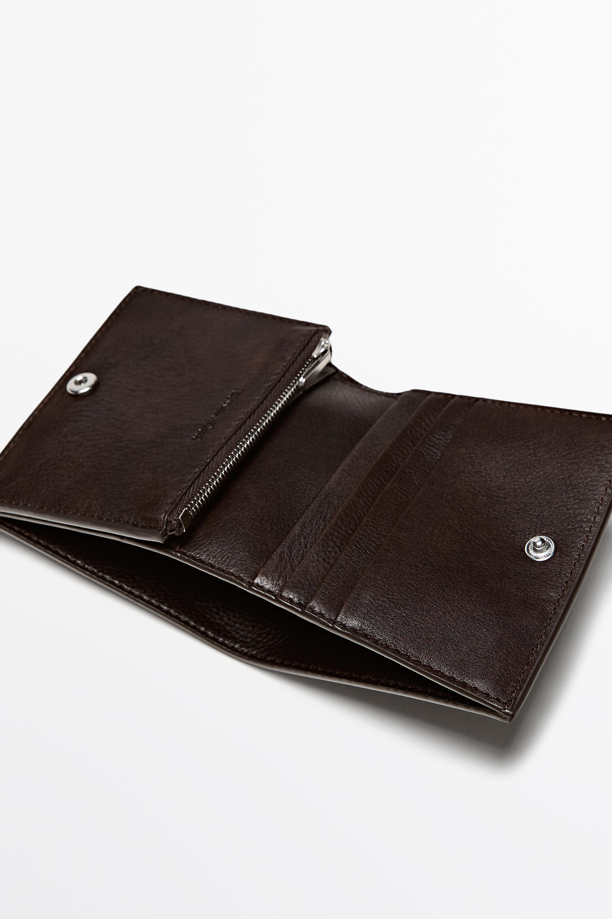 Portefeuille en cuir nappa